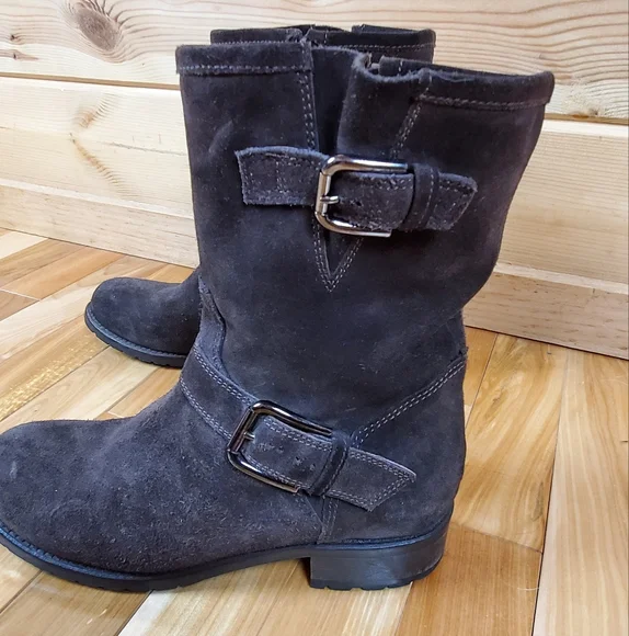 Davos Gomma Brown Suede Boots Women's Size 7 - Picture 2 of 11